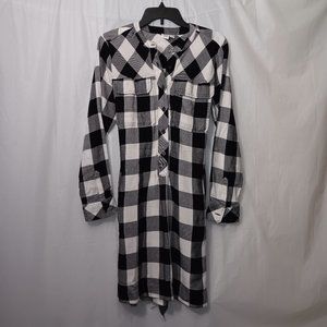GAP WOMEN'S LONG SLEEVE PLAID DRESS
